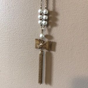 Long Dangly Bow Necklace